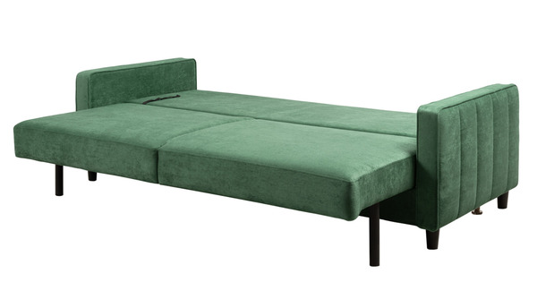 Диван-кровать прямой Арно ТД 566 велюр Лаки 20 хвойный зеленый, Vertical 910 молочно-серый