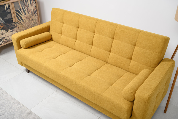 Диван-кровать прямой Эмили ТД 914 велюр горчичный