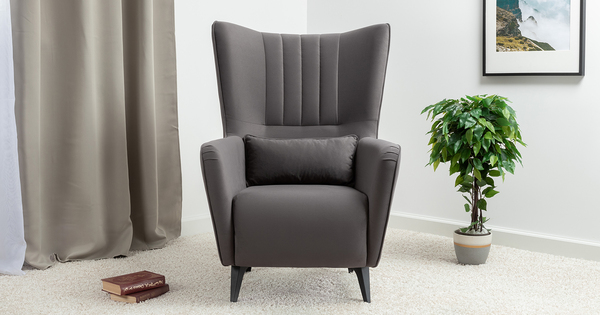 Кресло для отдыха Феличе ТК 530 велюр Велутто 19 темно-серый