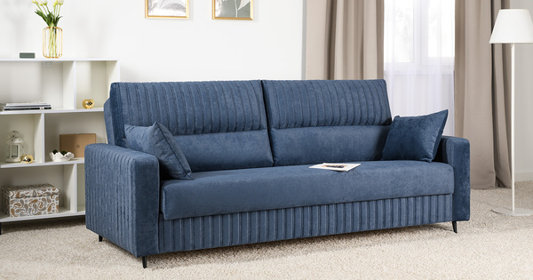 Диван-кровать прямой Изабель ТД 739 велюр Романс нейви темно-синий