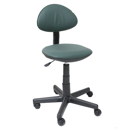 Кресло без подлокотников Логика обивка кожзам зеленый, крестовина пластик, без качания