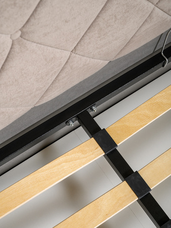 Кровать Марион 160 велюр OCEAN 005 темно-бежевый с ортопедическим основанием и подъемным механизмом (спальное место 160 х 200)