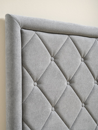 Кровать Марион 160 велюр OCEAN 023 серый с ортопедическим основанием и подъемным механизмом (спальное место 160 х 200)