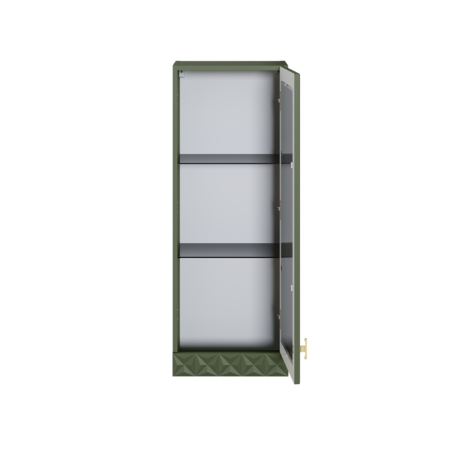 Гостиная Марион композиция 2 дымчатый зеленый K521, олива шагрень AG 1050 ПВХ, белый PE шагрень (собирается на любую сторону)