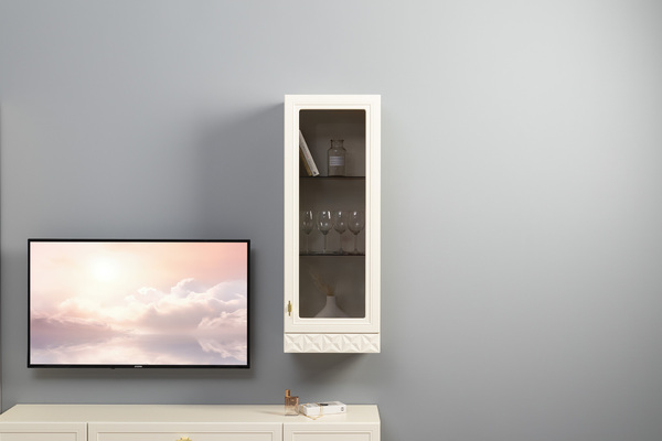 Шкаф навесной Марион 16.334 слоновая кость С341 PE, слоновая кость 6898 ПВХ (собирается на любую сторону)