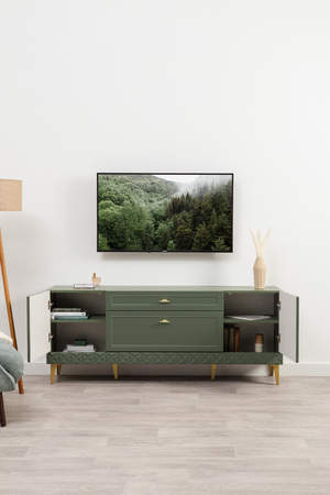 Тумба Марион 16.167 дымчатый зеленый K521, олива шагрень AG 1050 ПВХ, белый PE шагрень