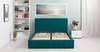 Кровать Милана 160 велюр сине-зеленый с ортопедическим основанием и подъемным механизмом