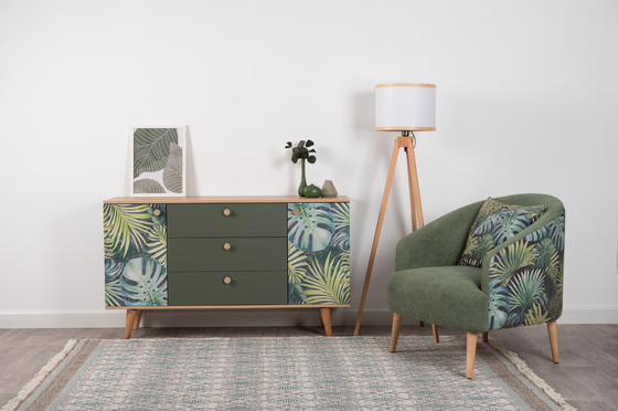 Кресло для отдыха Маттиас ТК 120 велюр монстера, moss 615, зеленый