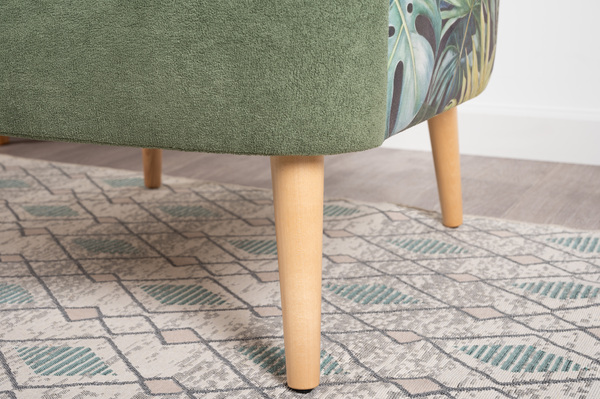 Кресло для отдыха Маттиас ТК 120 велюр монстера, moss 615, зеленый