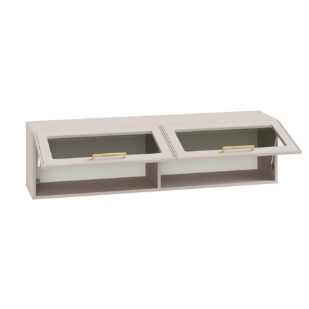 Гостиная Ричфорд композиция 2 без карнизов, кашемир 5981 BS, моно керамика D166-2 ПВХ, белый PE шагрень (собирается на любую сторону)