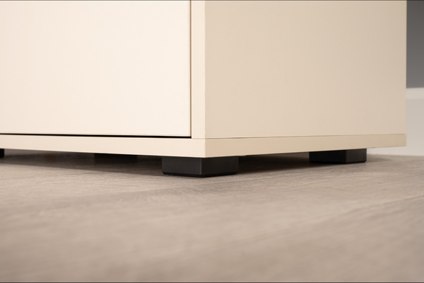 Тумба прикроватная Тайл 16.163 сатин 7045 SU, эмили блаш U9135, белый PE шагрень, собирается на любую сторону